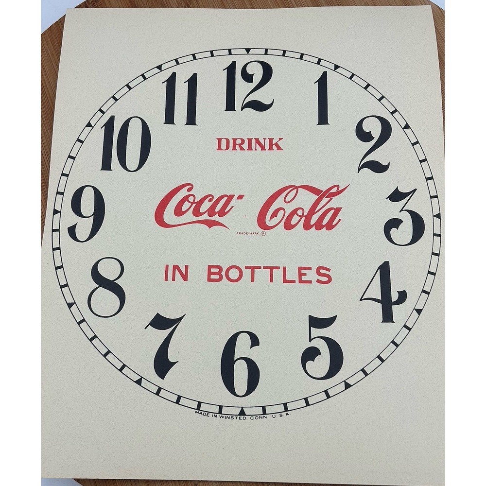 Coca Cola Clock Face - Large Size For Ingram, Gilbert Etc!‎  NOS Vintage